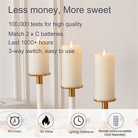 Techlong Flickering Flameless Candles With D Moving Flame Last