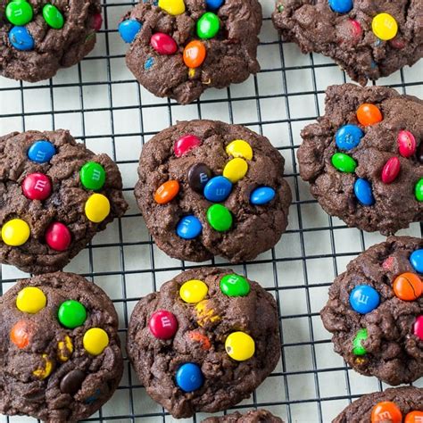 Double Chocolate M&M Cookies - Spicy Southern Kitchen