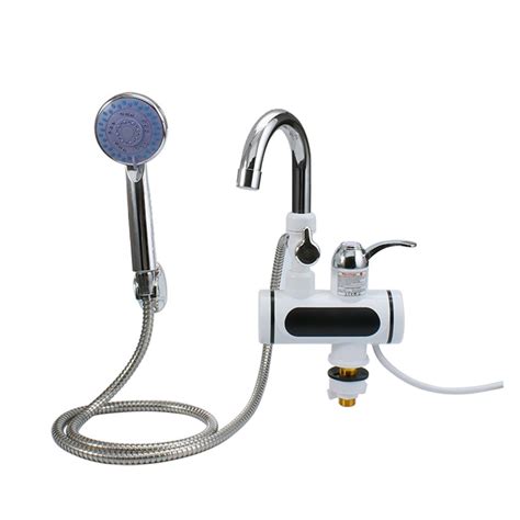 Temperature Display Instant Hot Water Heater Faucet Kitchen Instantaneous Tankless Electric Cold