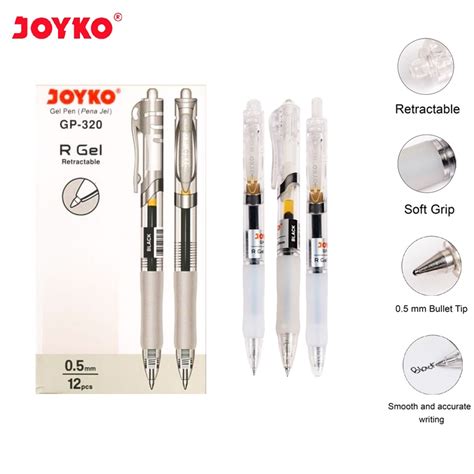 Jual 1 LSN 12 PCS Gel Pen Pulpen Pena Joyko GP 320 R Gel 0 5 Mm