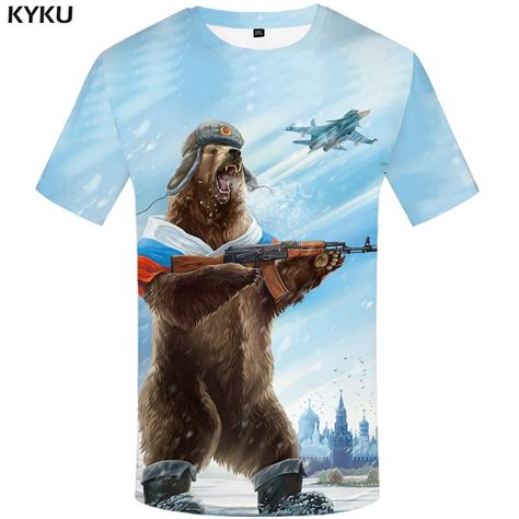 Мужская футболка с объемным рисунком KYKU | AliExpress