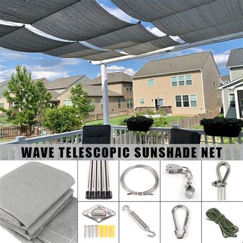 Wave Telescopic Sunshade Net Outdoor Sun Shading Netting Home Awning