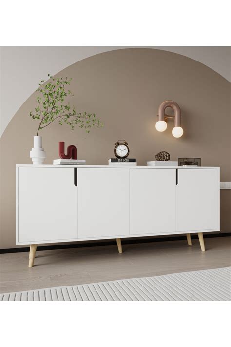 VM VERTEX MOBİLYA Latina Ahşap Ayaklı Modern Konsol 180 Cm Beyaz Fiyatı Yorumları