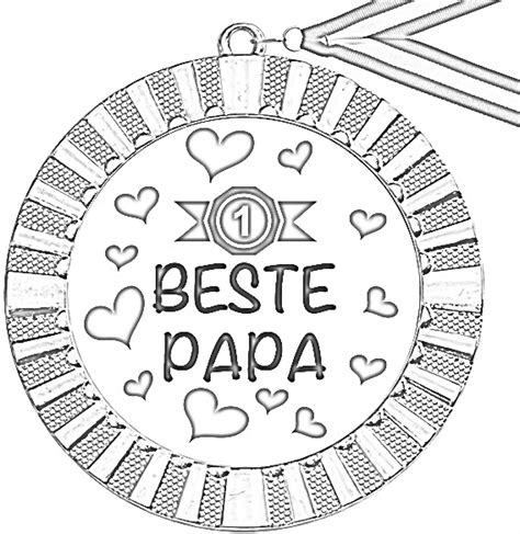 Beste Papa Medaille Gratis Kleurplaten Printen Of Opslaan