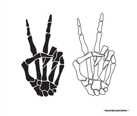 Skeleton Peace Sign, Skeleton Peace Hand, Skeleton Hand, Digital Download, Bones Of Human Svg ...