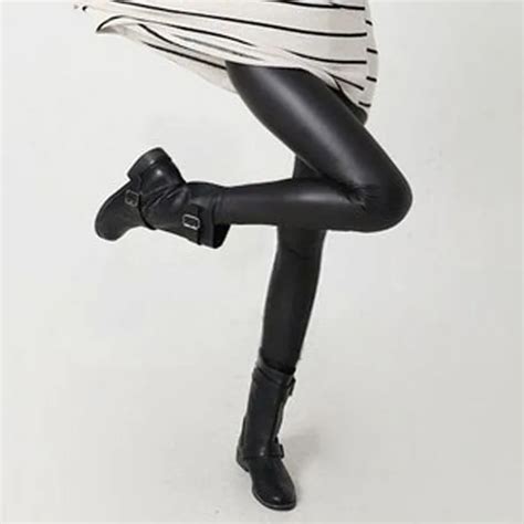 Buy Women Hot Sexy Black Wet Look Faux Leather Leggings Slim Shiny