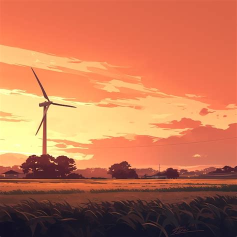 Premium Photo Renewable Energy Sunset Windmill Silhouette