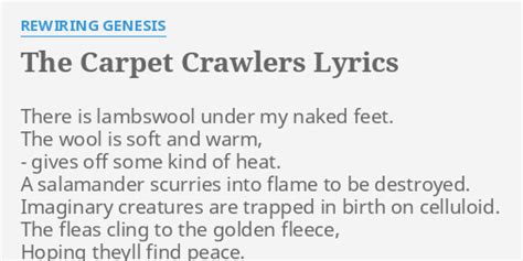 THE CARPET CRAWLERS LYRICS By REWIRING GENESIS There Is Lambswool