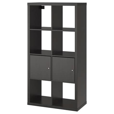 КАЛЛАКС Стеллаж с 2 вставками - черно-коричневый (092.268.96) - отзывы ...