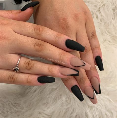 The Modern Basics 35 Black And Nude Nail Designs Nail Designs Daily