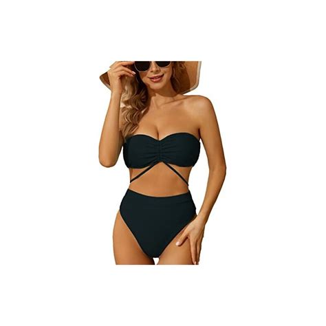 CheChury Costume Da Bagno Bikini Donna Mare Hot Sexy Imbottito Reggiseno Due Pezzi A Vita Alta