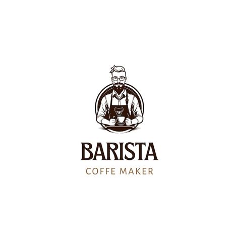 Ilustraci N Vectorial De Dise O De Logotipo De Barista De Caf O Barman