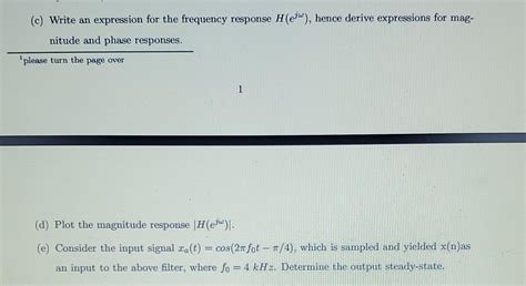 A Causal Second Order Iir Digital Filter Is Chegg