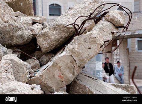 The Rubble Of A Palestinian Home Demolished By Israeli Forces Stock