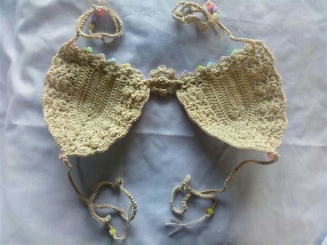 Crochet Bikini Set Swimsuit Sexy Summer Women Swimwear Handmade Cotton