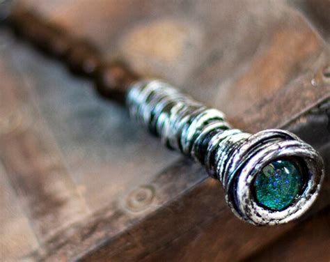 Green Glass Dome Magic Wand Magic Wand With Green Dome Gold Etsy