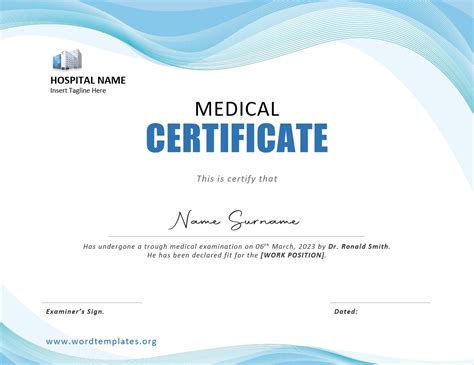 Medical Certificate Templates Word Templates For Free Download