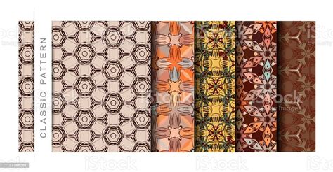 Set Of The Classic Wallpaper Pattern Background Stock Illustration - Download Image Now ...