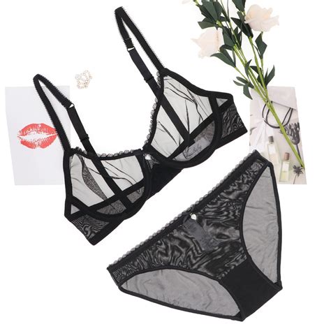 Dropshipping Varsbaby Sexy Ultra Thin Transparent Lingerie Set Plus