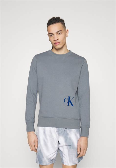 Calvin Klein Jeans Color Off Placed Monogram Sweatshirt Overcast Greygrau Zalandode