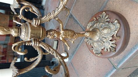 Early 20thc Brass 5 Arm Table Lamp