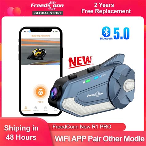 Freedconn R1 Pro Motorcycle Camera Bluetooth Helmet Headset Intercom