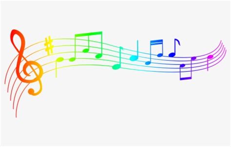 Colorful Notes On A Staff Png Colorful Transparent Background Music