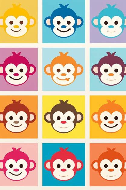 Premium AI Image A Close Up Of A Bunch Of Different Colored Monkeys