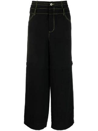 Feng Chen Wang Low Rise Wide Leg Trousers Farfetch