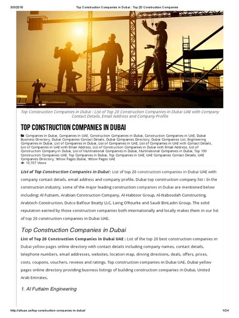 Top Construction Companies In Dubai Top 20 Construction Companies