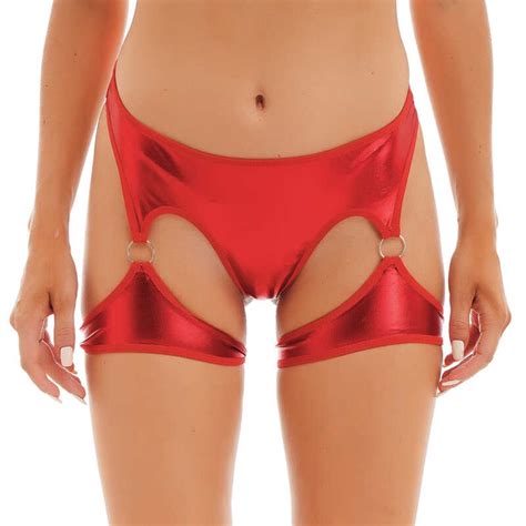 Womens Sexy Lingerie Underwear Cutout Booty Shorts Low Rise O Ring Hot Briefs Pants Club Raves