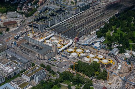 Luftaufnahme Stuttgart Bauarbeiten Stuttgart Am Hauptbahnhof In