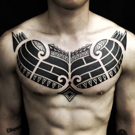 Tribal Chest Piece Tattoos