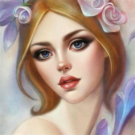 Premium Photo A Beautiful Girl Woman With Flower Art