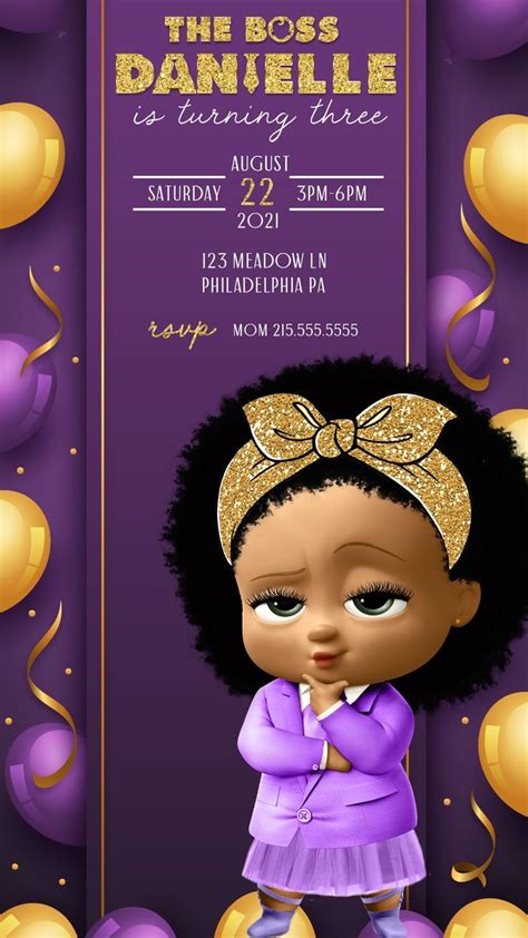 Baby Boss Text Invitation, Baby Boss Invite, Baby Boss Birthday, Baby ...