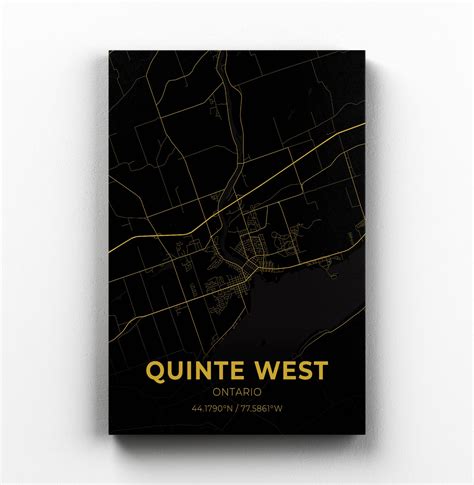 Quinte West Ontario City Map Canvas Art / City Map Art / City | Etsy