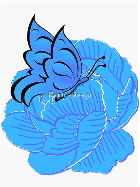 Flower And Butterfly Sticker By BenicaDesign Redbubble