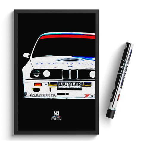 Bmw M3 E30 Dtm Race Car Print Illustratedtracks