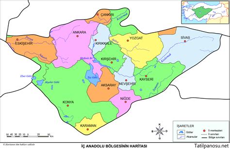 Ic Anadolu Bolgesi Haritasi Bolgeleriyle