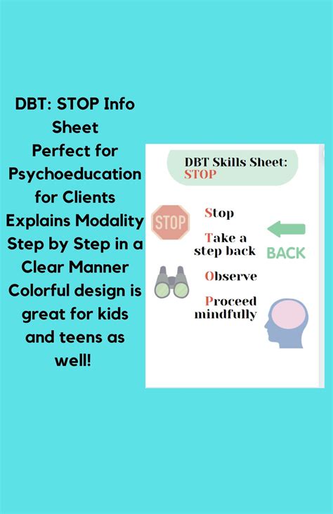 Dbt Stop Skill Handout Etsy