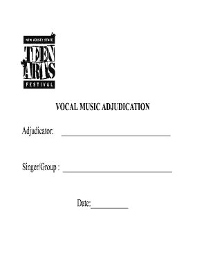 Fillable Online Vocal Music Adjudication Fax Email Print Pdffiller