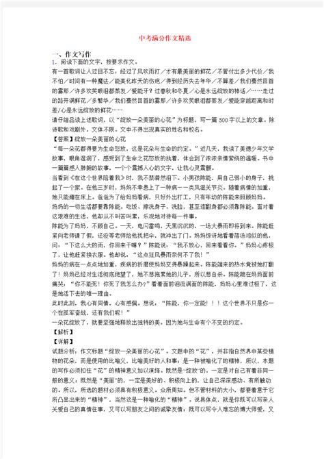 中考满分作文精选 文档之家