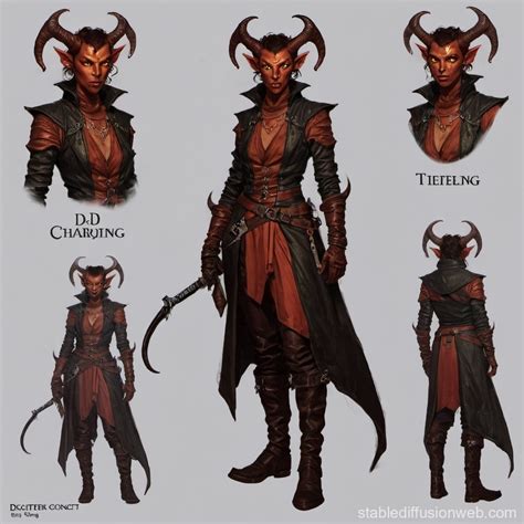 Tiefling Rogue Character Concept Stable Diffusion Online