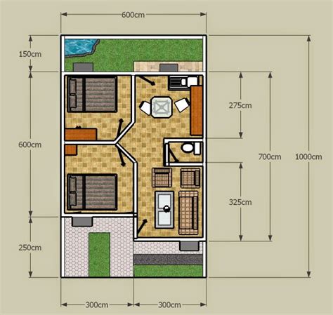 Aneka Pilihan Contoh Denah Gambar Tata Ruang Rumah Minimalis