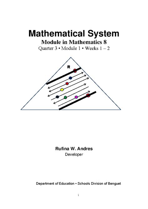 Math Q Week I Mathematical System Module In Mathematics