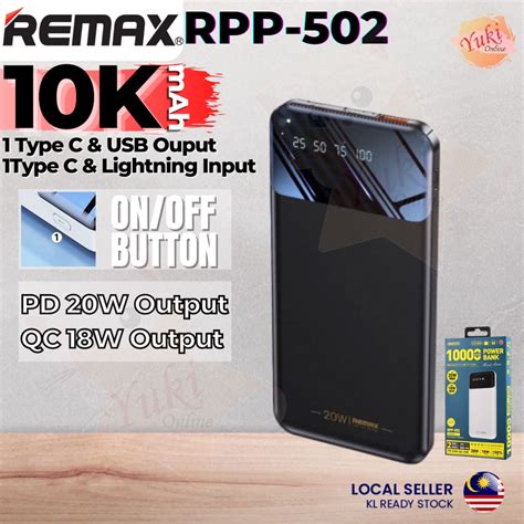 REMAX Powerbank RPP 502 20w Powerbank 10000mah Powerbank Slim Powerbank