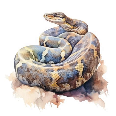 Premium AI Image | Watercolor painting of african rock python