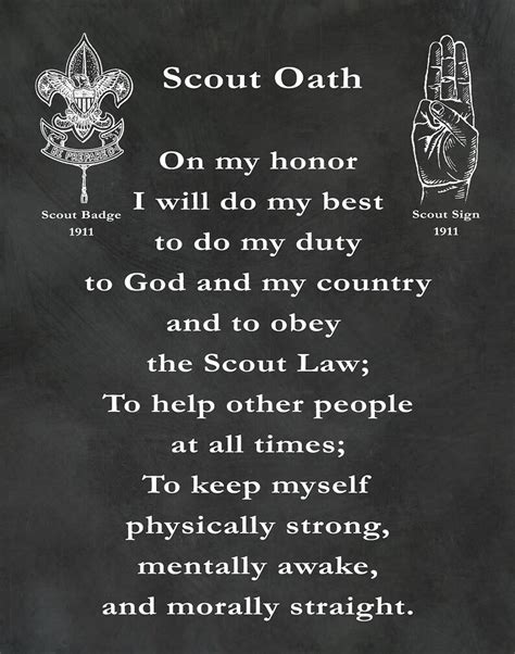 1911 Boy Scout Oath Boy Scouts of America BSA Eagle | Etsy