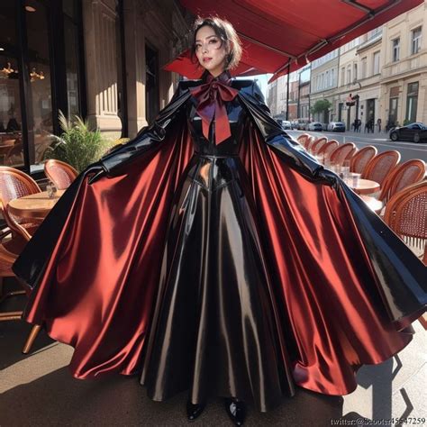 Langerie Dress Cloak Cape Satin Leather Pvc Latex Dress【2024】 ラテックス