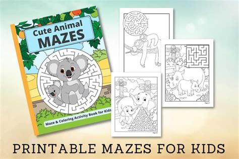 Printable Cute Animal Mazes for Kids